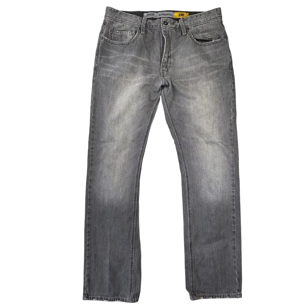 Signature by Levi Strauss & Co Authentics Mens Skinny Grey Jeans W36 L30 Stretch